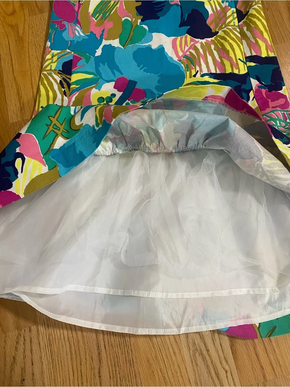 Crewcuts Bright Blue & Multi Floral Tiered Sundress